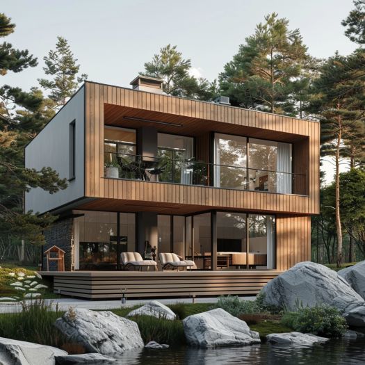 طراحی مدرن ویلا پیش‌ساخته با نمای لوکس