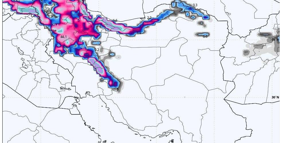 ورود سامانه بارشی جدید به کشور از دوشنبه؛ موج برف و باران در ۱۵ استان