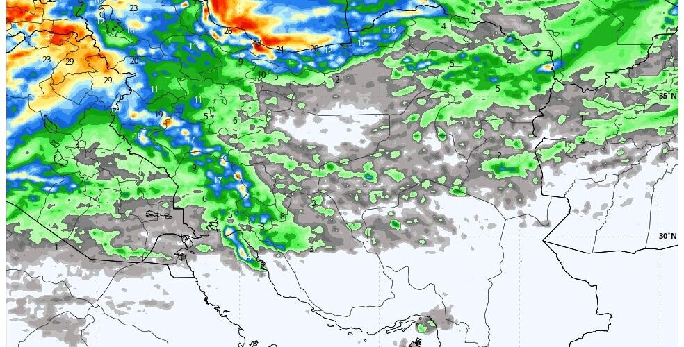 ورود سامانه بارشی ‌جدید به کشور از روز شنبه؛ آغاز بارش‌ها در ۱۶ استان