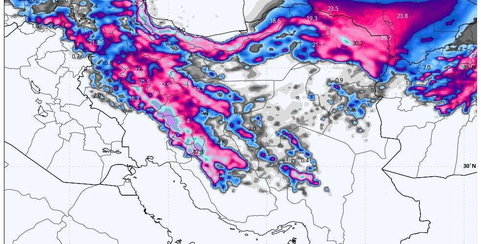 هشدار قرمز برای یک استان؛ ورود موج گسترده برف و باران به ۲۲ استان کشور