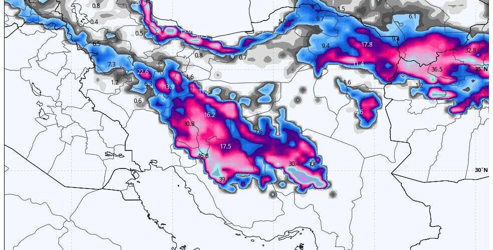 ورود سامانه بارشی جدید به کشور از سه‌شنبه؛ تشدید بارش‌های در ۲۲ استان